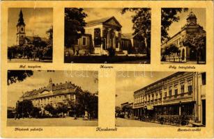 1946 Kecskemét, Református templom, Múzeum, Polgári leányiskola, Népbank palotája, Beretvás szálló (EK)