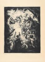 Vydai Brenner Nándor (1903-?): Visszatérés. Rézkarc, papír, jelzett, lapszéli apró foltokkal, 49x39,5 cm