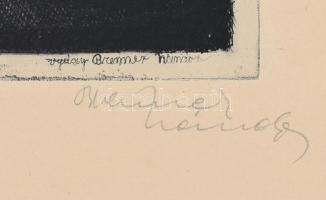 Vydai Brenner Nándor (1903-?): Visszatérés. Rézkarc, papír, jelzett, lapszéli apró foltokkal, 49x39,...