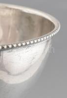 Ezüst (Ag) Teás csésze aljjal 12 db, porcelán betéttel (10 db) (részben jelzett: Aquincum Hüttl Tiva...