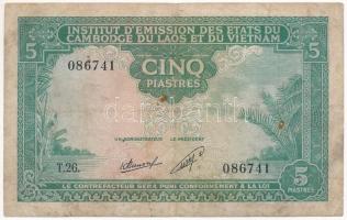 Francia Indokína / Laosz DN (1953.) 5P T:III- French Indo-China / Laos ND (1953.) 5 Piastres C:VG Krause P#101