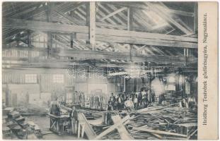 1922 Nagyszalánc, Szalánc, Salanc, Slanec; Heidlberg Testvérek gőzfűrészgyára, belső / sawmill interior (fl)