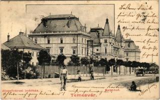 1901 Temesvár, Timisoara; Józsefvárosi indóház, vasútállomás. J. Raschka / Bahnhof / railway station in Iosefin