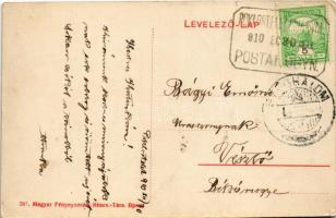 1910 Poklostelek, Poclusa de Barcau (Bihar); községháza, utca, templom / town hall, street, church +...