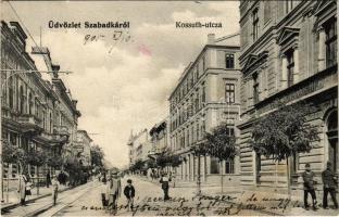 1905 Szabadka, Subotica; Kossuth utca, Közgazdasági Bank részvénytársaság / street, bank (EK)