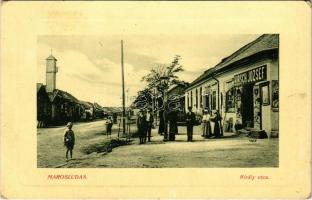 1914 Marosludas, Ludosul de Mures, Ludus; Király utca, Hirsch József üzlete. W.L. Bp. 1622. Glück József kiadása 8004. / street, shop (EK)