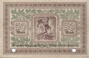 Német Birodalom/Weimari Köztársaság/Wiesbaden 1918. 50M hivatalos érvénytelenítéssel T:I