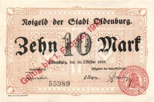 Német Birodalom/Weimari Köztársaság/Oldenburg 1918.10.30. 10M T:I-
