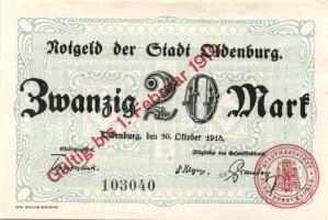 Német Birodalom/Weimari Köztársaság/Oldenburg 1918.10.30. 20M T:I-