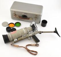 Fotó puska készlet tartalék objektívvel, kompletten, dobozzal, kissé kopott / Photo Sniper Zenit-E Tair-3-PHS 300mm f:4,5 M-42mm full set.