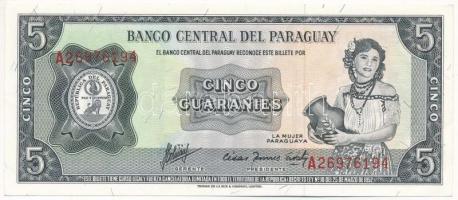 Paraguay 1963. 5G T:I-,II Paraguay 1963. 5 Guaranies C:AU,XF Krause P#195b