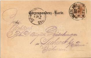 1898 (Vorläufer) Wien, Vienna, Bécs XIX. Döbling, Café Hohe Warte. Art Nouveau, floral, litho