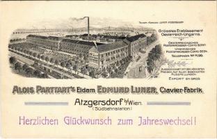 Wien, Vienna Bécs XXIII. Atzgersdorf, Alois Parttarts Eidam Edmung Luner, Clavier Fabrik / piano factory (non PC)