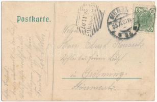 1907 Merano, Meran (Südtirol); In der Zukunft / In the future montage, railway station. Gust. Zuber ...