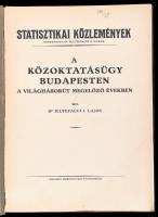 Illyefalvi I. Lajos: A közoktatásügy Budapesten a világháborút megelőző években. Statisztikai Közlem...