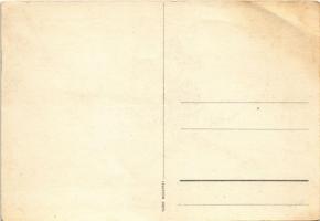 Mickey egér síelés közben. Klösz korai Disney képeslap / Mickey Mouse skiing, winter sport. Early Hu...