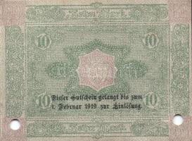 Német Birodalom/Weimari Köztársaság/Wiesbaden 1918. 10M hivatalos érvénytelenítéssel T:I