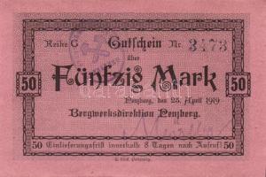 Német Birodalom/Weimari Köztársaság/Penzberg 1919.4.23. 50M hivatalos érvénytelenítéssel T:I