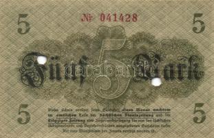 Német Birodalom/Weimari Köztársaság/Zwickau 1918.11.11. 5M hivatalos érvénytelenítéssel T:II/III