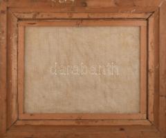 Viski János (1891-1987): Téli vágta. Olaj, vászon, jelzett. Bal felén apró felületi sérüléssel. Fa k...