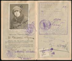 1921 Bp., a Magyar Királyság által kiállított fényképes útlevél, osztrák vízummal