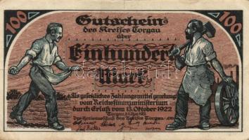 Német Birodalom/Weimari Köztársaság/Torgau 1922.11.1. 100M T:II/III