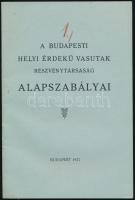 1927 Bp., A Budapesti Helyi Érdekű vasutak Részvénytársaság alapszabályai, 28p