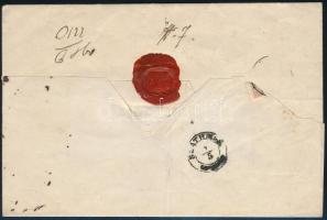 1858 5kr + 10kr ajánlott levélen (hátoldalon egy 10kr bélyeg sarka) / on registered cover (10kr stam...