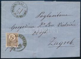 1872 15kr ajánlott levélen / on registered cover &quot;KARLOVAC-KARLSTADT&quot; + &quot;PREPORUGENO / RECOMANDIRT&quot;