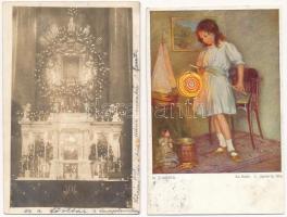 32 db RÉGI főleg motívum képeslap vegyes minőségben / 32 pre-1945 mostly motive postcards in mixed q...