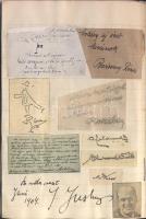 Aláírás-gyűjtemény az 1920-as évekből. Josephine Baker, Rákosi Szidi, Somlay Artúr, von Mackensen, M...
