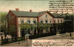 1906 Budapest XV. Rákospalota-Újpest, Palota-Újpest; vasúti indóház, vasútállomás. Weisz Berthold kiadása