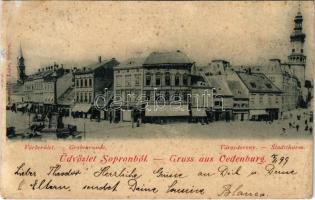 1899 (Vorläufer) Sopron, Oedenburg; Várkerület, Várostorony, Varga és Dukász üzlete (EK)