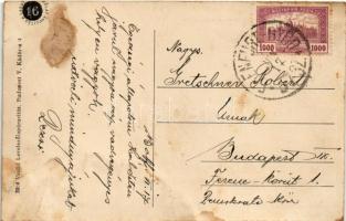 Sopron, Szécheni tér, Postapalota, óra. Vasúti levelezőlapárusítás 3964. + "EBENFURT-GYŐR 57. S...