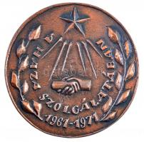 ~1971. A Haza szolgálatában 1961-1971 kétoldalas fém emlékplakett viseltes tokban (92mm) T:1-