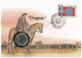 Uruguay 1980. 10P, felbélyegzett borítékban, bélyegzéssel, német nyelvű leírással T:1 Uruguay 1980. 10 Peso in envelope with stamp and cancellation, with German description C:UNC