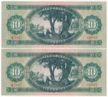 1949. 10Ft (2x) egyugrásos sorszámkövetők "A 189 259945" és "A 189 259947" T:I /...