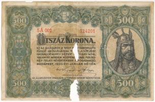 1920. 500K 5A 002 724201 Orell Füssli Zürich T:III két helyen jelentős anyagihány  Adamo K33