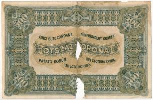 1920. 500K "5A 002 724201" "Orell Füssli Zürich" T:III két helyen jelentős anyag...