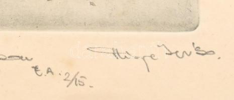 Kiss Péter (1957-): Magamban. Színes rézkarc, papír, jelzett, művészpéldány E.A. 2/15. számozással. ...