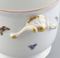 Herendi Rotschild mintás kaspó kaspó, kézzel festett, hibátlan, kopott aranyozás, jelzett, m:14 cm, ...