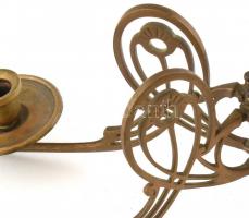 Szecessziós falikar, 2db, összesen 4 kar, kopott, h:22cm