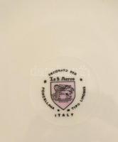 La S. Marco olasz süteményes készlet, halas motívummal, matricás porcelán jelzett, kopásnyomokkal d:...