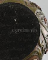 Veronese olasz figurális bonbonier, jelzett, festett polirezin, m:14cm