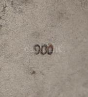 Ezüst (Ag) fogvájótartó, horpadásokkal, javított, jelzett, m:4,5cm, nettó:17g