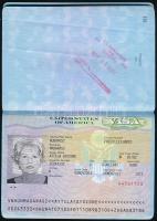 2001 Magyar Köztársaság által kiállított fényképes útlevél amerikai vízummal / Hungarian passport