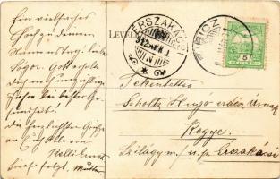 1912 Leibic, Leibitz, Lubica; Fő utca, templom, vendéglő és szálló, Demitter G. kiadása / main stree...