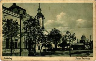 1941 Párkány, Stúrovo; Szent Imre tér, bazilika / square, street view, basilica (EB)