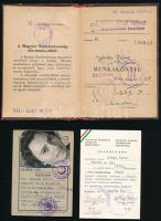 1957 Kossuth-címeres munkakönyv és egyéb igazolványok