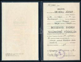 1991 Német szakos tanári oklevél és leckekönyv